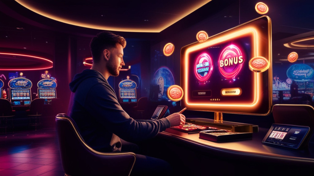 Spieler gibt einen Bonuscode an einem Casino-Terminal ein