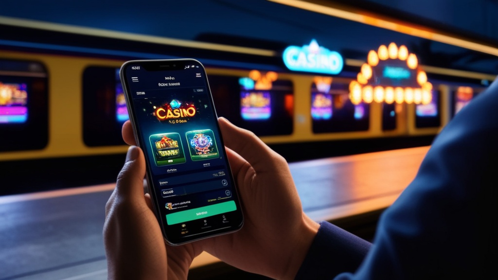 Person nutzt eine Casino-App unterwegs auf dem Smartphone